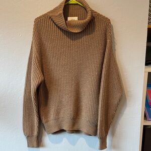 Aritzia Wilfred Camel/Tan Turtleneck Sweater